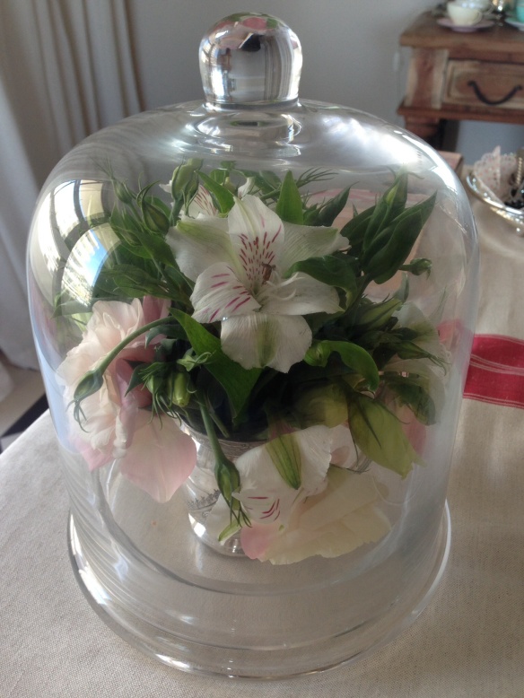 Flowers in glass dome