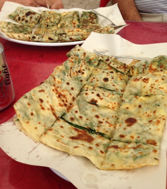 Turkish pancakes with spinach and cheese